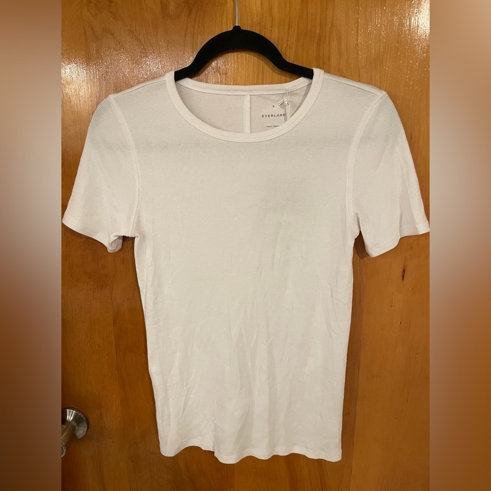 NWT Everlane The Pima Micro-Rib Crew Tee - Picture 3 of 6